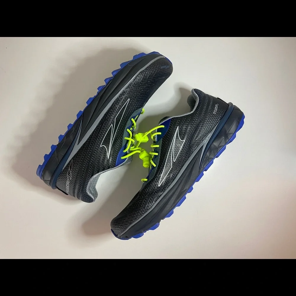 Altra Men's Black with Blue and Neon Yellow Trail Running Shoes